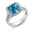 thumbnail image 4 of Lafonn Classic Sterling Silver Platinum Plated Paraiba Tourmaline Rings 4.84 (4.84 CTTW), 4 of 4