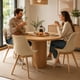thumbnail image 3 of Sillas de Comedor Modernas con Asiento Acolchado de Diseño Minimalista Tipo Eames Pedestal - Sillas Ergonomicas Acojinadas con Estructura de Madera Ideales para Interior Set de 2 Piezas Beige, 3 of 5