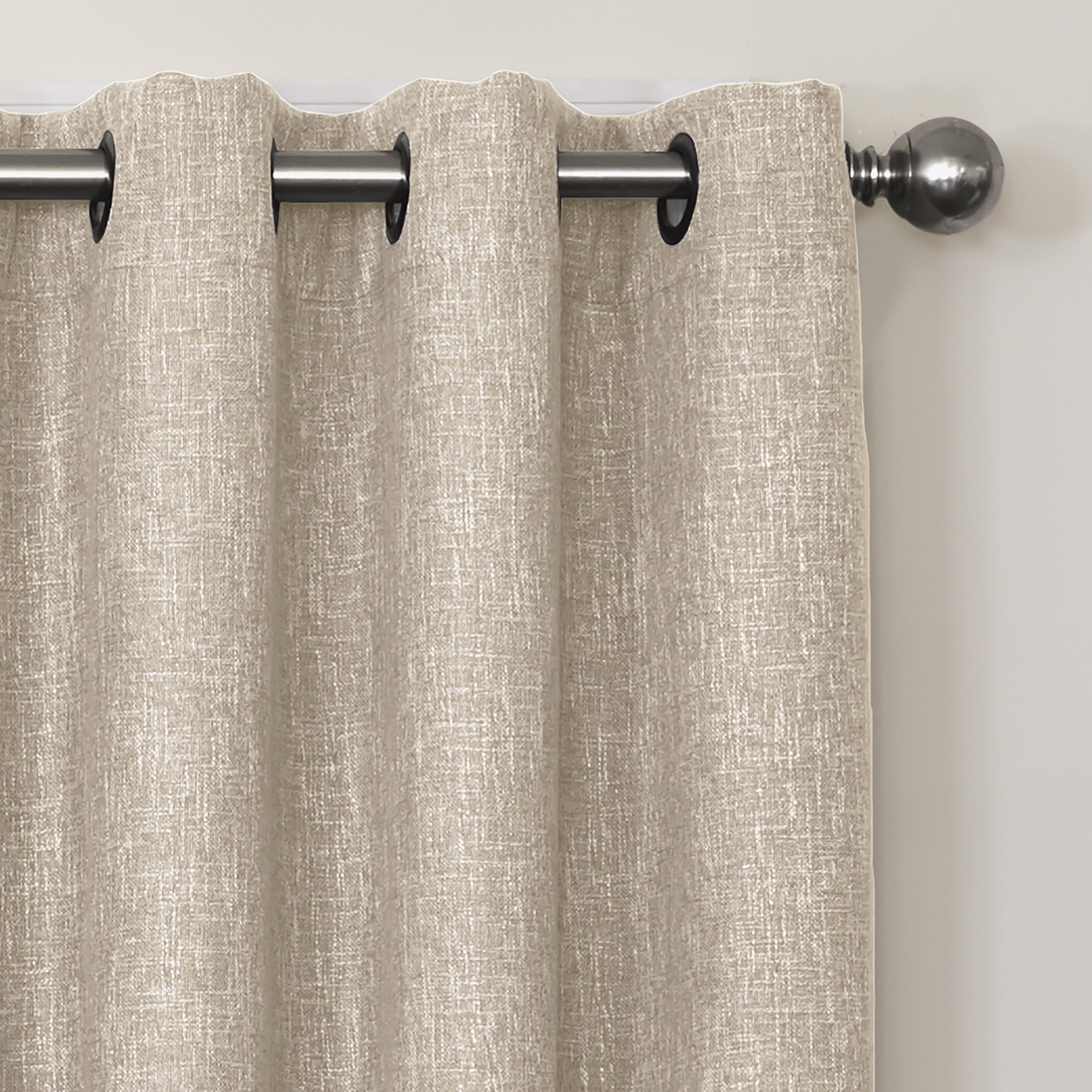 Quinn Blackout Single Curtain Lined Grommet Panel, 50" x 108", Linen