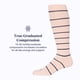 thumbnail image 4 of Calcetines de compresión Comrad de nailon hasta la rodilla, 15-20 mmHg, rosa/azul marino, 4 of 6