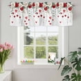thumbnail image 3 of Valances for Windows Valentine's Day Romantic Rose Floral Rod Pocket Short Curtain for Bathroom Living Room Bedroom Green Eucalyptus Leaves 1 Panel 42x12in, 3 of 9