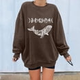 thumbnail image 4 of Gibobby Sudaderas para mujer Top con estampado de animales a la para mujer, sudadera cálida de manga larga, camisa holgada informal con cuello redondo, de blusa (Café, XL), 4 of 5