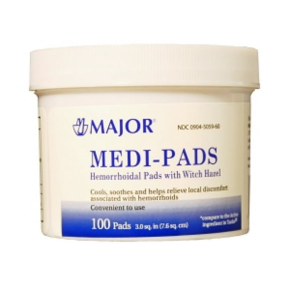 MAJOR MEDI-PADS GLYCERIN-10 % White 100 PADS UPC 309045059609