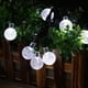 thumbnail image 3 of FloreceBien - Cadena de luces solares para exteriores, 35,6 pies, 60 luces LED en forma de globo, impermeables, 8 modos, para jardín, patio, cenador, jardín, exterior (blanco cálido), 3 of 7