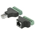 thumbnail image 1 of RJ45 To Screw Terminal Adaptor, Male Female Plug To AV Screw Rugged Design 2Pcs RJ45 Male Female To 8 Pin Connector, RJ45 Video Ports For, 1 of 8
