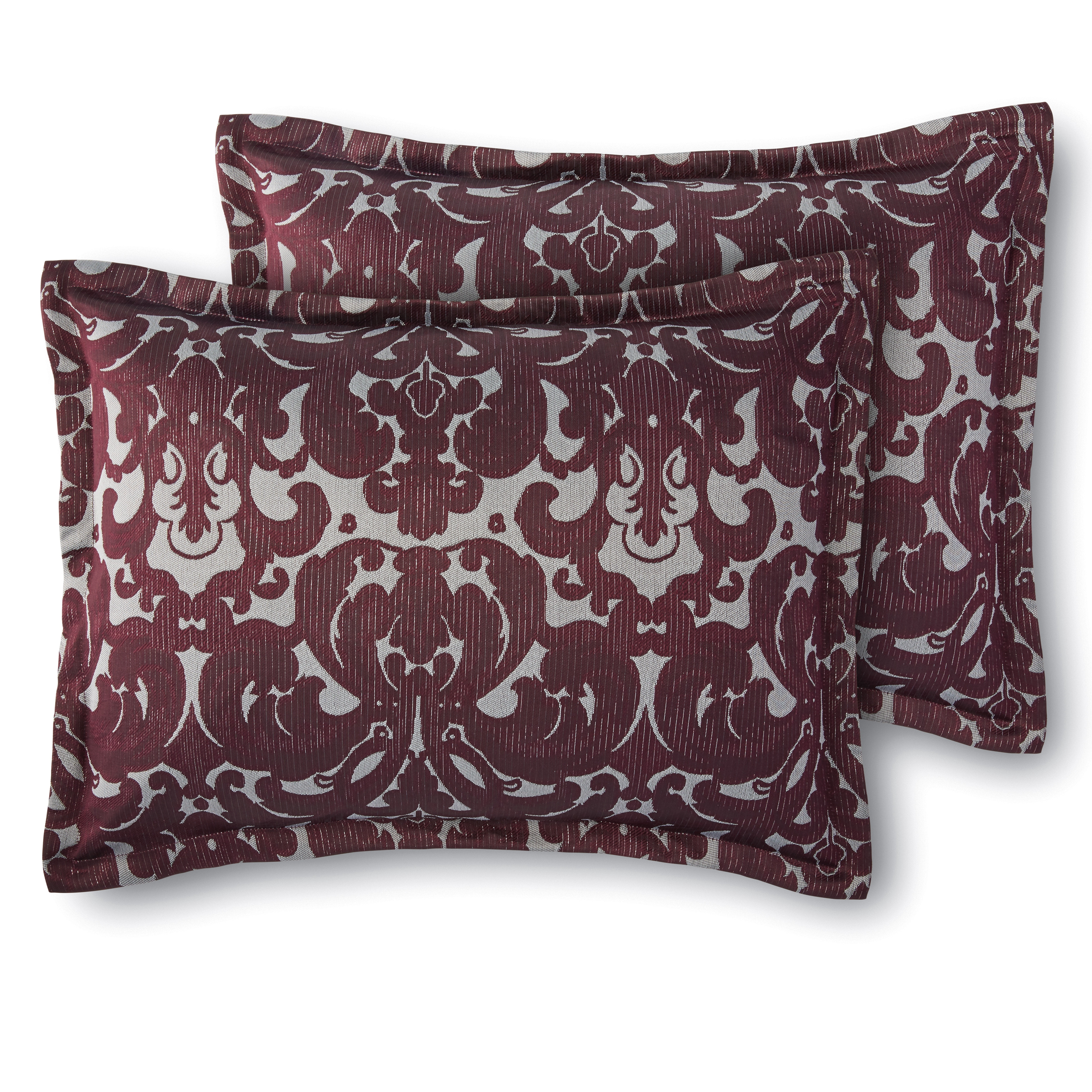 Mainstays 7-Piece Purple Damask Jacquard Comforter Set, King, Adult