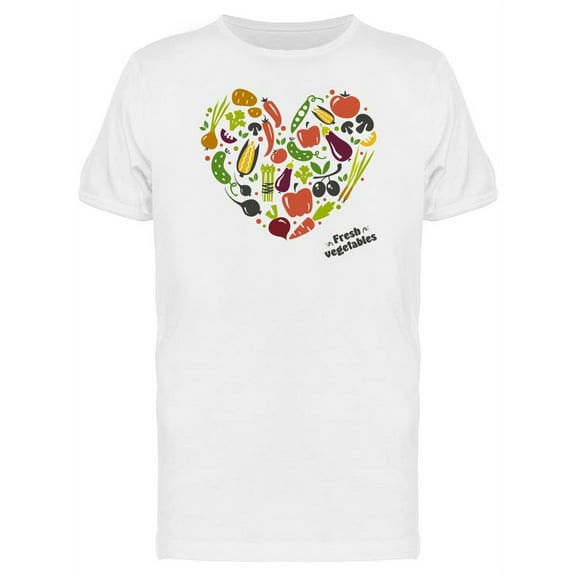 Fresh Vegetables Heart T-Shirt Men -Image by Shutterstock, Male Large