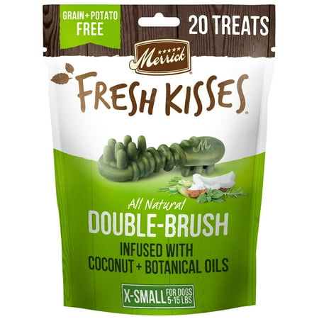 UPC: 0022808660200 | Merrick Fresh Kisses Dog Dental Chews For Extra Small Breeds Grain Free Dog Treats Coconut Botanical Oils 6.0 OZ Bag