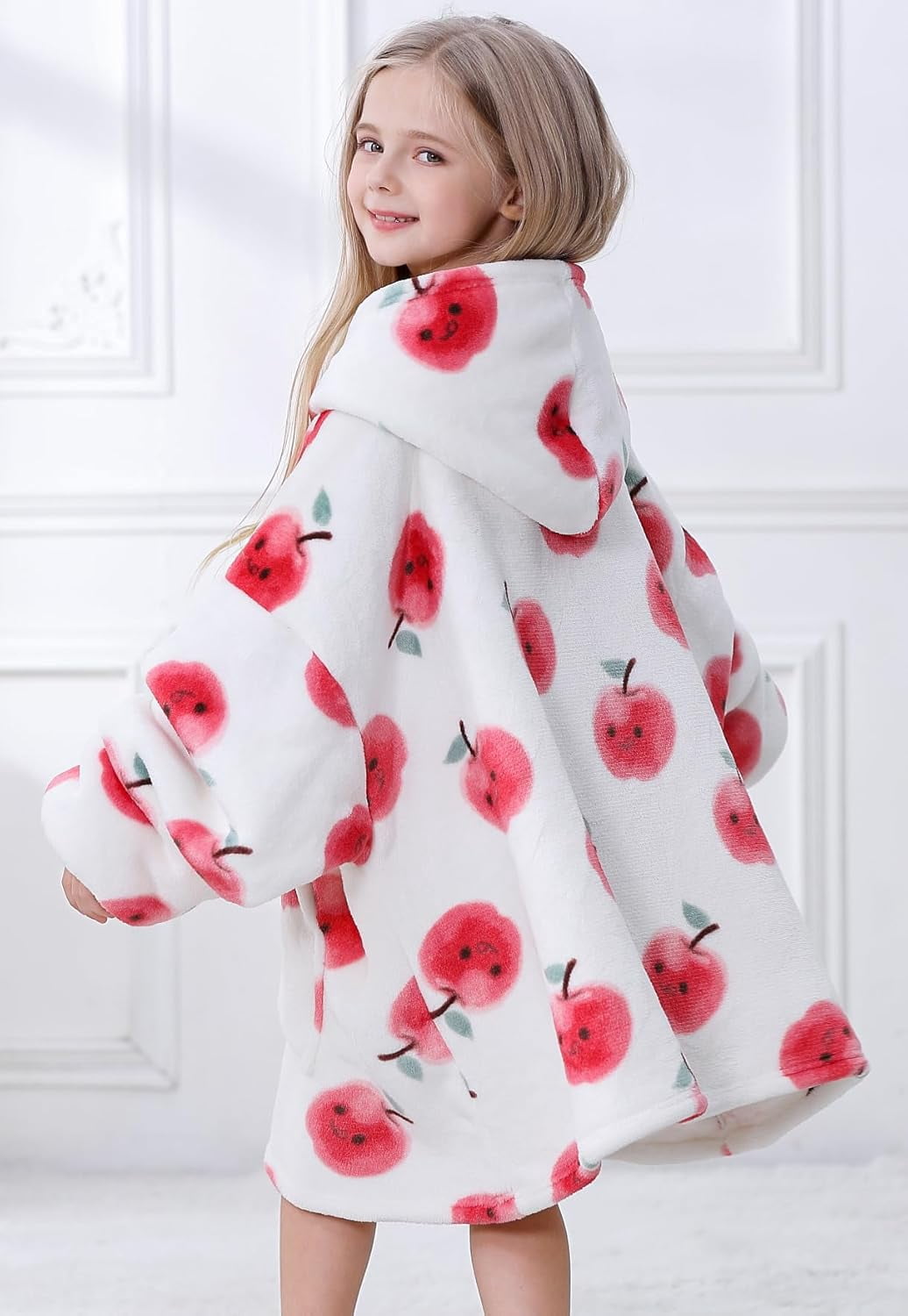 Moderong Wearable Blanket Hoodie Oversize Sherpa Fleece Hooded Blanket for Adults and Kids Snuggie Sweatshirt for Women Men