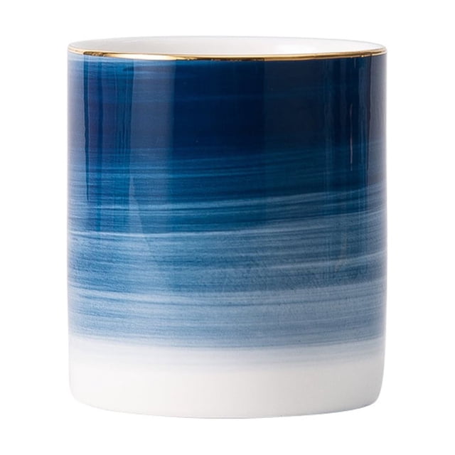 Soporte de cerámica para bolígrafos, organizador de lápices, soporte para brochas de maquillaje para escritorio de oficina en casa, 10 x 9 x 9 cm