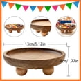 thumbnail image 3 of Wood Riser for Decor, Display Tray Riser for Entry Table Farmhouse Kitchen Tabletop Centerpieces, 5'' Dia Decorative Plant Stand, Multi-Purpose Display Pedestal for Soap, Perfume, Candles, Sponge, 3 of 8