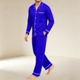 thumbnail image 5 of Mens Pajama Set Long Sleeve Button Down Top and Pants 2 Piece Loungewear Soft Relaxed Fit Mens Sleepwear Night Pjs Sets, 5 of 6