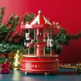 thumbnail image 1 of European Style Customizable Wooden Carousel Music Box - Red HB-6: Elegant Rotating Design for Kids' Room Decor, Perfect Personalized Gift for Christmas, Birthdays, Graduations & Holidays, 1 of 5