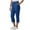 Blue, variant on RQYYD Lightweight Capri for Women Cropped Casual Lounge Work Athletic Travel Pants with Pockets Quick Dry Summer Pants