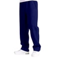 thumbnail image 2 of Men's Solid Color Baggy Casual Pants Without Drawstring, Slanted Pockets, Athletic Style Navy XXXL, 2 of 5
