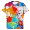 thumbnail image 4 of Stamzod Mens Short Sleeve Shirts Tie-Dye Crewneck Summer Top Casual Streetwear Loose Oversized Graphic Tees for Men Multicolor-1 L, 4 of 5