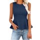 thumbnail image 3 of Camisetas Casuales de las Mujeres Rectas sin Mangas Cuello Redondo Slim Fit Top, Tops sin Mangas de las Mujeres Suave Elástico para el Uso Diario de Primavera Verano, 3 of 8