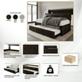 thumbnail image 3 of Castle Place Plush Corduroy Velvet Upholstered Twin Daybed with Trundle, Brown, 3 of 7