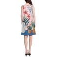 thumbnail image 3 of FORMRS Summer Dress for Women Loose U Neck Sleeveless Midi Beach Sundresses with Pockets, Flowers and Leaves, 3 of 8