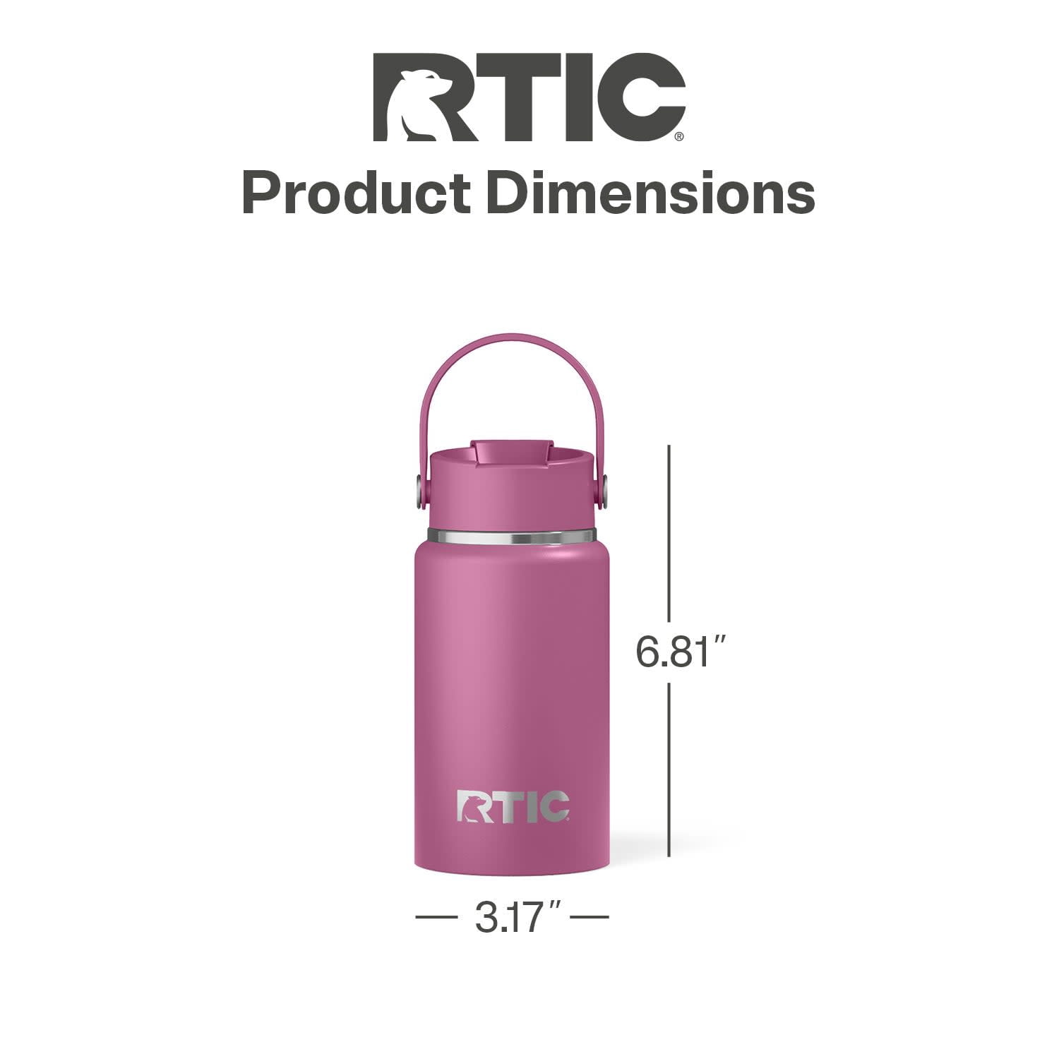 RTIC 16 oz Ceramic Lined Insulated Outback Bottle, Leak Resistant, Orchid