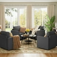 thumbnail image 2 of Gray Modular Sectional Sofa with Storage, Convertible Couch for Living Room, Deep 27" Seats, Memory Foam Cushions, Solid Wood Frame, Linen Upholstery, Flexible Combination Design, 2 of 5