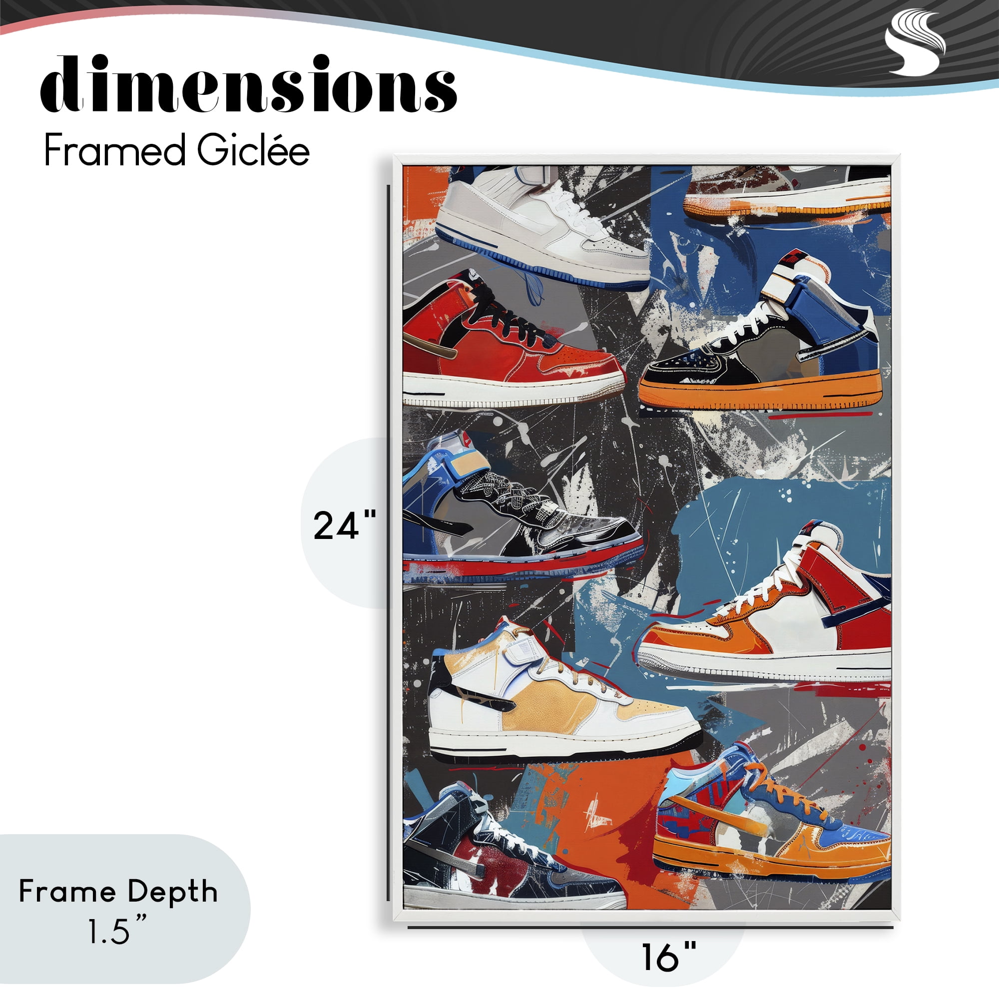 Stupell Industries Stylish Urban Shoe Collection White Framed Giclee Art, design by Ray Powers