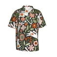 thumbnail image 2 of Uemuo Rabbits on Floral Printed Regular Fit Short Sleeve Casual Hawaiian Shirt for Men,Aloha shirt,Tropical shirt,Floral print shirt,Vacation Beach shirt-Medium, 2 of 9