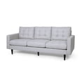 thumbnail image 5 of GDF Studio Ayumi Contemporary Tufted Fabric 3 Seater Sofa, Beige and Dark Brown, 5 of 11
