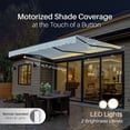 thumbnail image 2 of Semi-Cassette Motorized LED Luxury Patio Awning - 16 x 10 Ft - Sky Blue - Moroccan Collection, 2 of 8