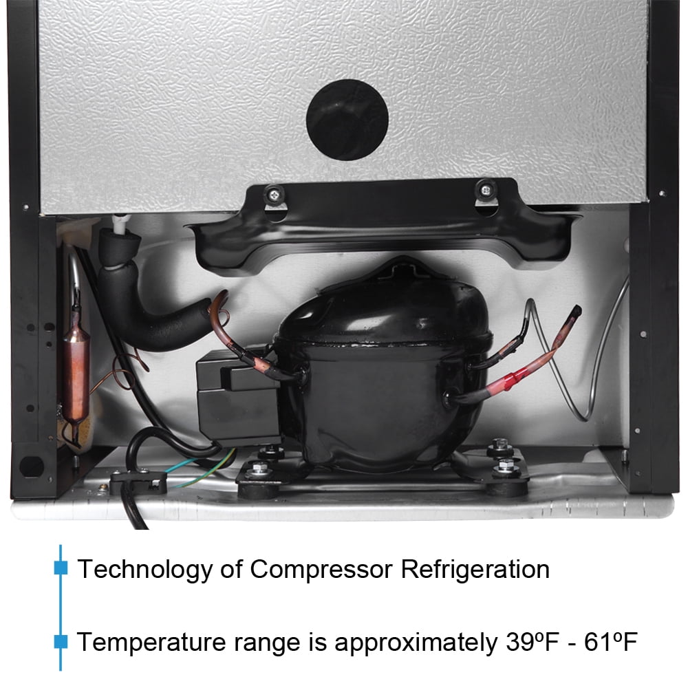 Kepooman 1.6Cu.Ft/46L/60CAN Beverage Refrigerato for Kitchen Bar, Black