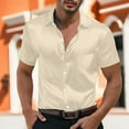 thumbnail image 2 of Dagugfen Plus Size Mens Dress Shirts Button up Short Sleeve Loose Comfy Business Casual Office Shirts, 2 of 8