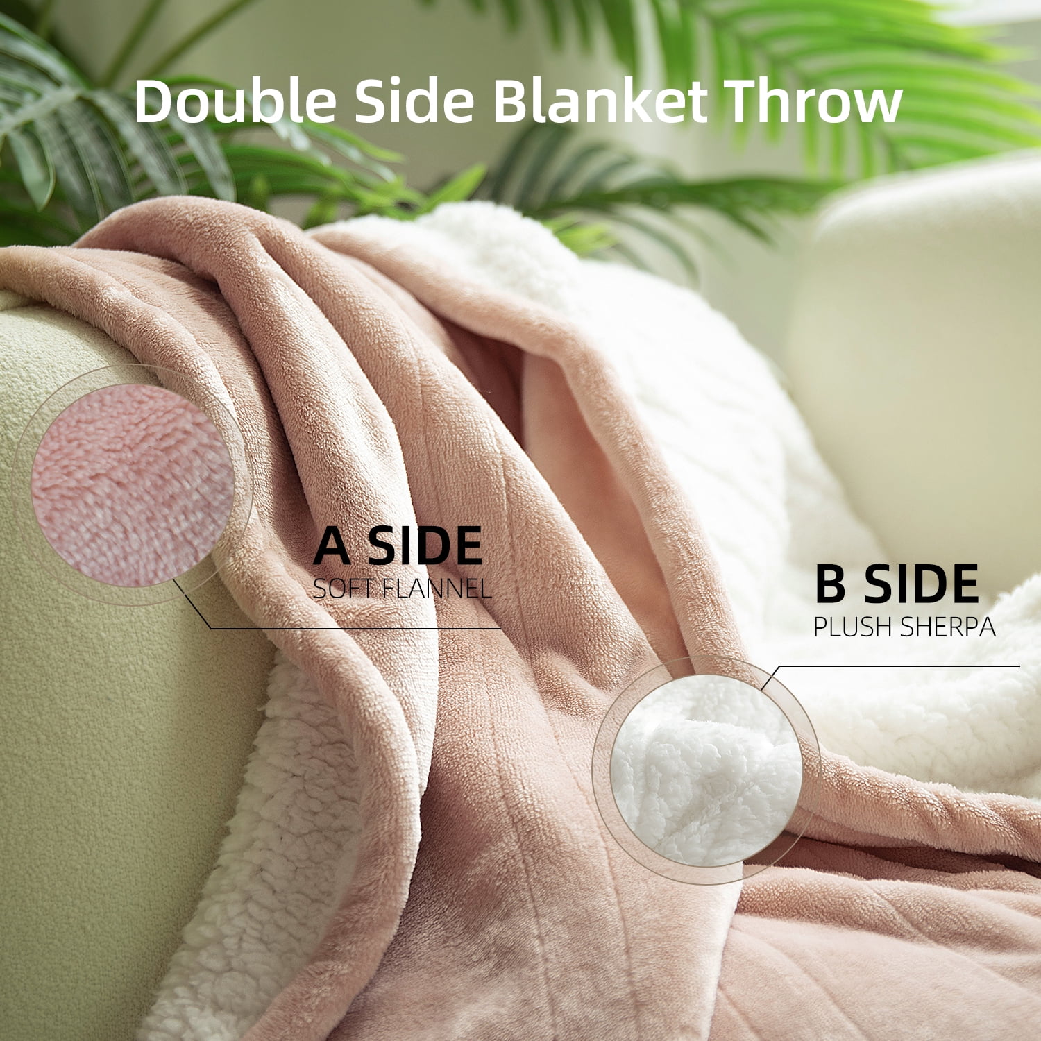 GOTCOZY Heated Blanket Electric Throw 50''X60'' with 4 Heating Level & 3 Hour Auto Off,Machine Washable - Rose Dust