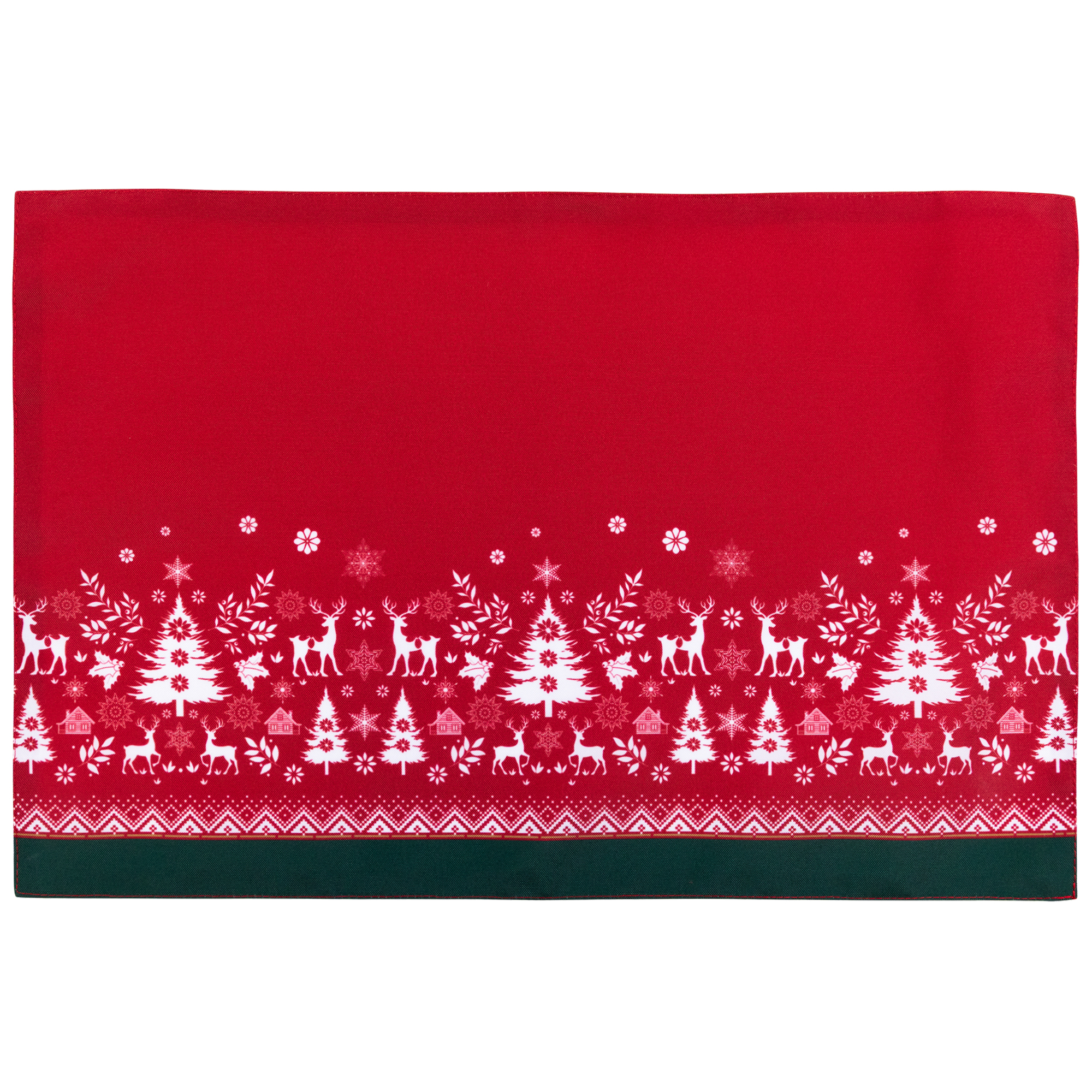 Northlight Reindeer and Snowflakes Rectangular Christmas Placemats- 18" - Set of 4