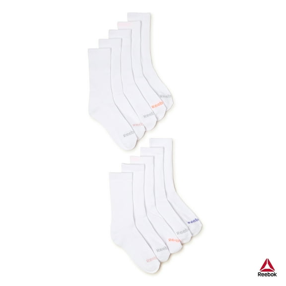 Reebok Women's Pro Series Cushion Crew Socks, 10-Pack