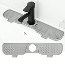 Silicone Faucet Handle Drip Catcher Tray Mat, Silicone Faucet Mat Sponge Holder for Kitchen Sink Accessories Gadgets, Drying Mat for Kitchen Counter Bathroom Sink Splash Guard