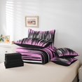 thumbnail image 6 of Homewish Minimalsit Striped 7pcs Bedding Comforter Set,Modern Geometric Artwork Queen Bedding Sets,Pink White Black Queen Sheet Sets For Men Women,Microfiber Bedroom Decor Reversible, 6 of 8
