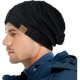 thumbnail image 5 of REDESS Beanie Hat for Men and Women Winter Warm Hats Knit Slouchy Thick Skull Cap-Pure Black, 5 of 5
