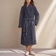 thumbnail image 3 of Gibobby Batas de mujeres Albornoz de franela pijamas alargados gruesos para mujer forro polar de invierno(Gris oscuro,XL), 3 of 4