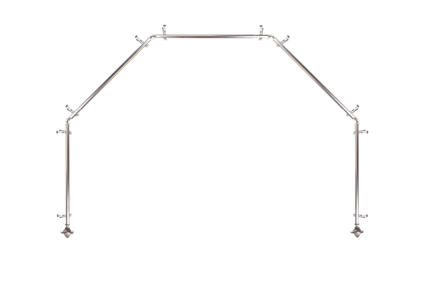 Home Decorative Floret 13/16" 5 Sided Bay Window Curtain Rod Satin