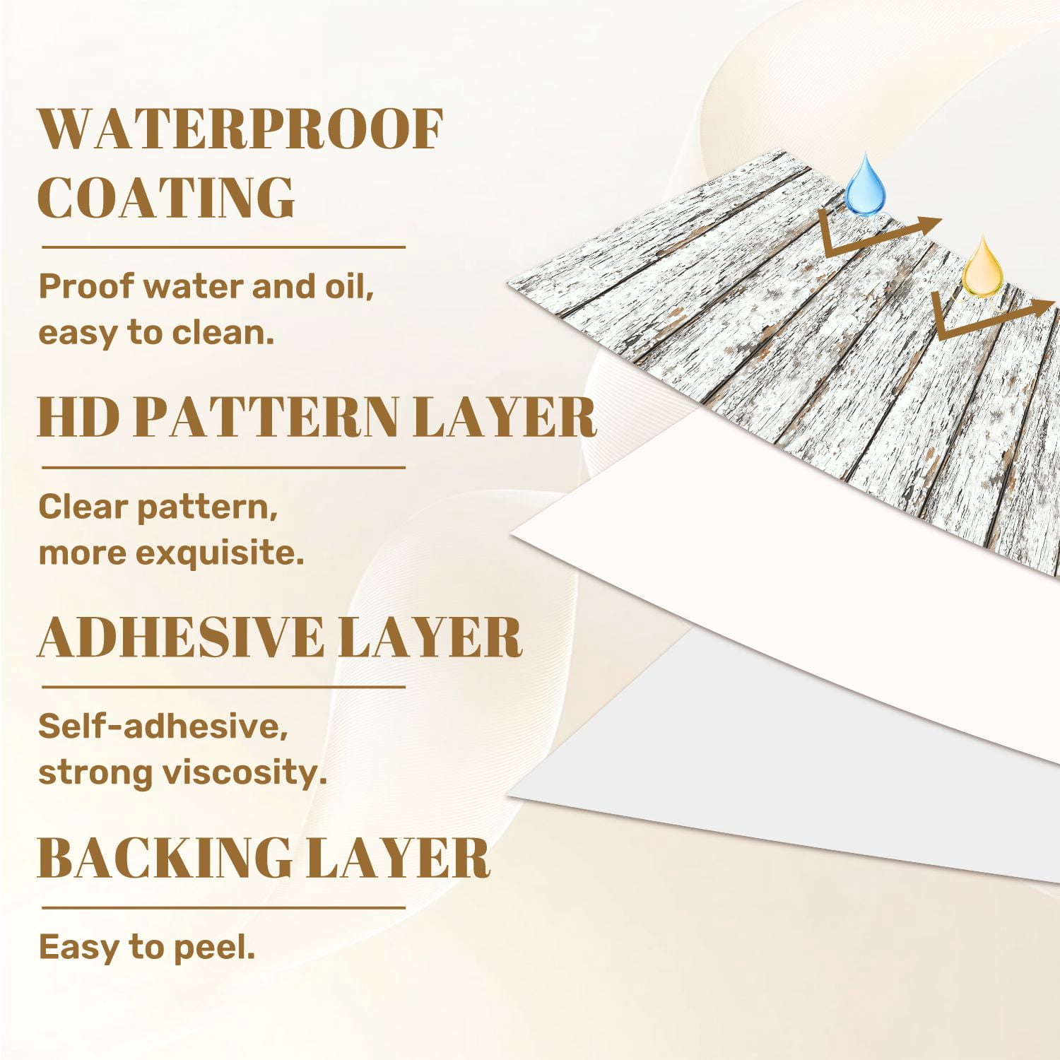 Peel and Stick Wallpaper White Rustic Wooden Planks Peeling Paint Distressed Wall Mural 23.6in x 9.8ft Self Adhesive Removable Wall Paper Renter Friendly Wallpaper for Nursery Bedroom Cabinets