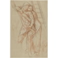 thumbnail image 3 of Charles Haslewood Shannon 11x14 Black Modern Framed Museum Art Print Titled - Woman Embraces a Man Leaning Against a Tree (1985), 3 of 5
