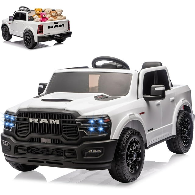 Electric Truck with LED Lights, Bluetooth, 3 Speed & Suspension
