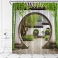 thumbnail image 3 of Garden Shower Curtain Green Bamboo courtyard Landscape Asain Japanese Style Fabric Bathroom Decor Set Include Hooks,(36" Wx72 H), 3 of 4