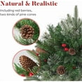 thumbnail image 4 of CLIQKWEN pre-lit artificial christmas tree urn filler, Prelit Holiday Planter Filler, Battery Powered Lighted Artificial Xmas Pine Trees with Tripod Stake and 60 LED Lights, 4 of 10