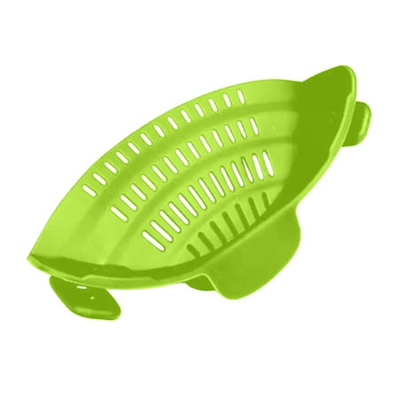 

TrendTide Kitchen Silicone Pasta Strainer Clip-On for Pots and Pans - Heat Resistant Colander for Vegetables and Noodles - Kitchen Gadgets for Cooking - Space-Saving Design (Green)