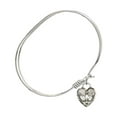 thumbnail image 2 of 7 inch Oval Eye Hook Bangle Bracelet w/ Confirmation Heart in Sterling Silver, 2 of 3