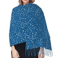 thumbnail image 5 of Shawl Wraps for Women - Blue star print Oversized Fall Winter Fashion Blanket Scarf for Women, 5 of 6