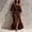 Coffee, variant on Morttic Women's Boho Solid Color Off Shoulder Maxi Dress with Side Slit – Puff Sleeve Casual Long Dress, No Belt Included White,S