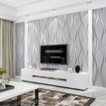 thumbnail image 2 of Q QIHANG Modern Minimalist 3D Curve Water Ripple Three-Dimensional Flocking Non-Woven Wallpaper Bedroom Living Room TV Background Wall Shop Decoration20.87 Wx393.7 L Non-Pasted (Light Gray), 2 of 6