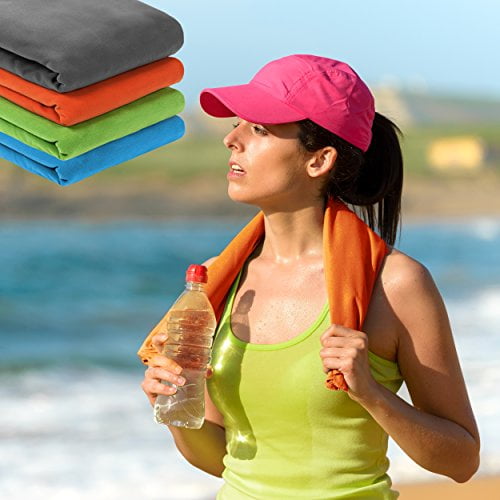 Swimming & Beach Gear ~ Large 52 x 32 with Free Hand Towel in Gift Box ECOdept Microfiber Travel Towel ~ Super Absorbent & Quick Dry ~ Essential Backbacking Gym Sports Camping 